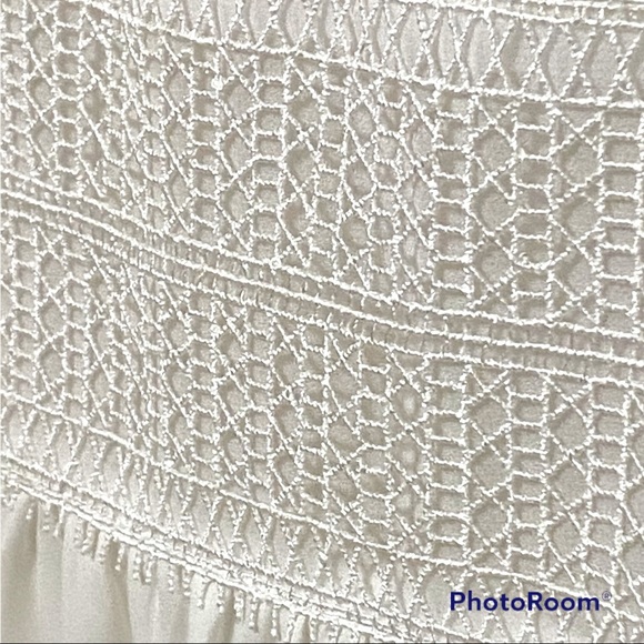 Sugar Lips White Stiff Crochet edging top - Sz M - Picture 4 of 10